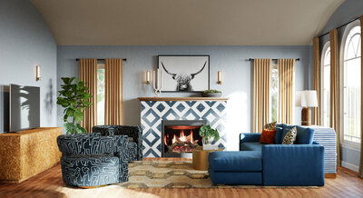Online design Eclectic Living Room by Drew F. thumbnail