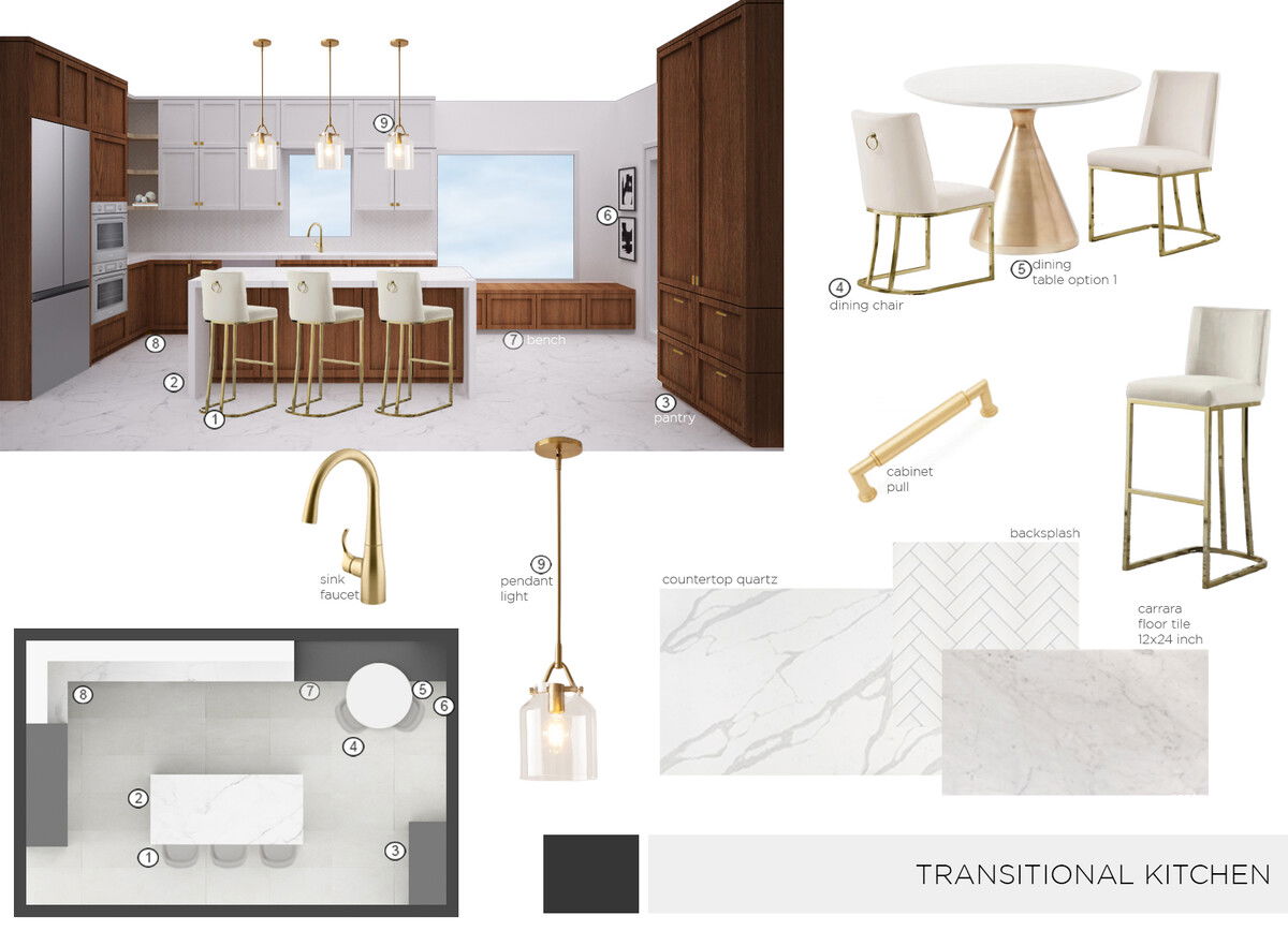 Transitional Eat In Kitchen Design | Decorilla