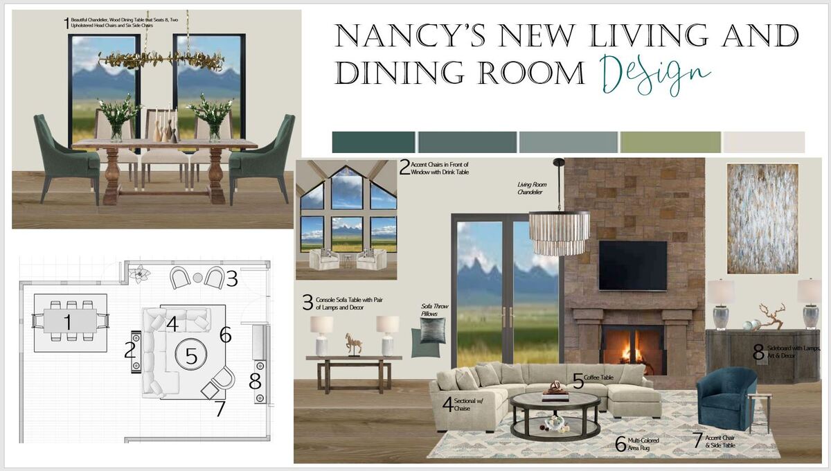 Online Designer Combined Living/Dining Interior Design Ideas
