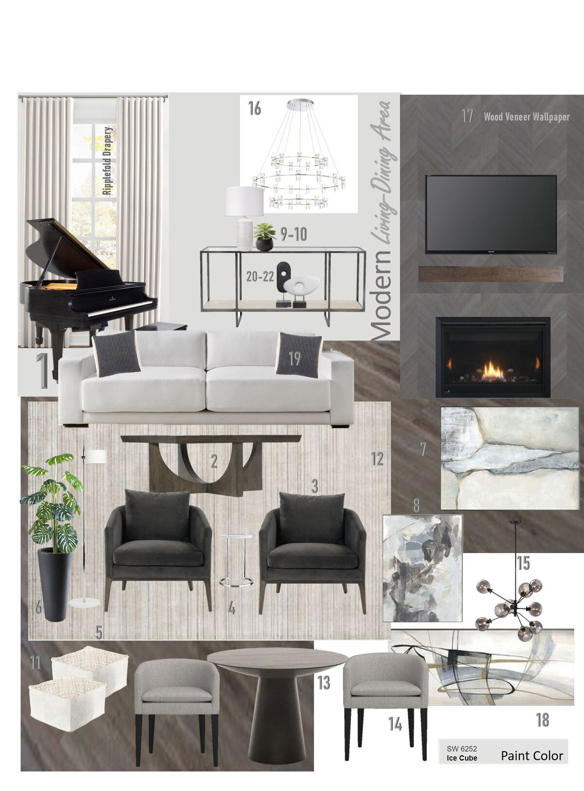 Online Designer Combined Living/Dining Interior Design Ideas