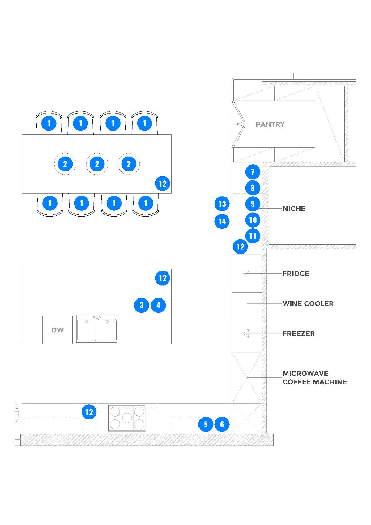 Online Designer Kitchen Floorplan