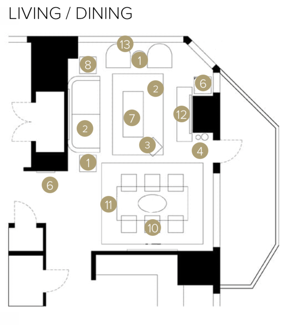 Plano de Sala-Comedor del Diseñador en Línea