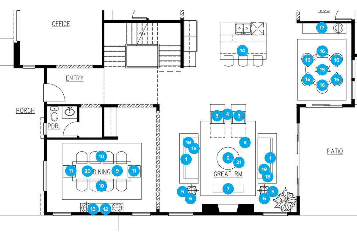 Online Designer Combined Living/Dining Floorplan