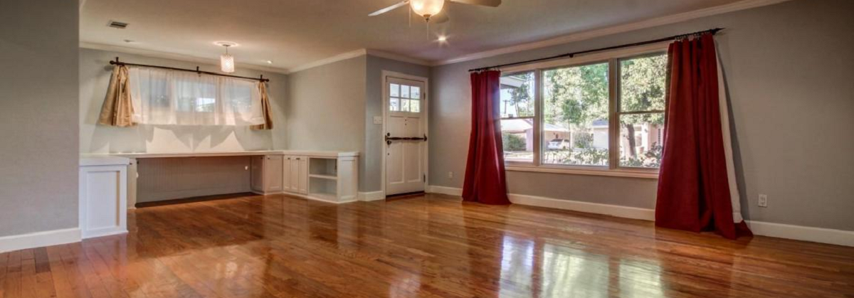 Light Grey Contemporary Living Room Design- Before Photo