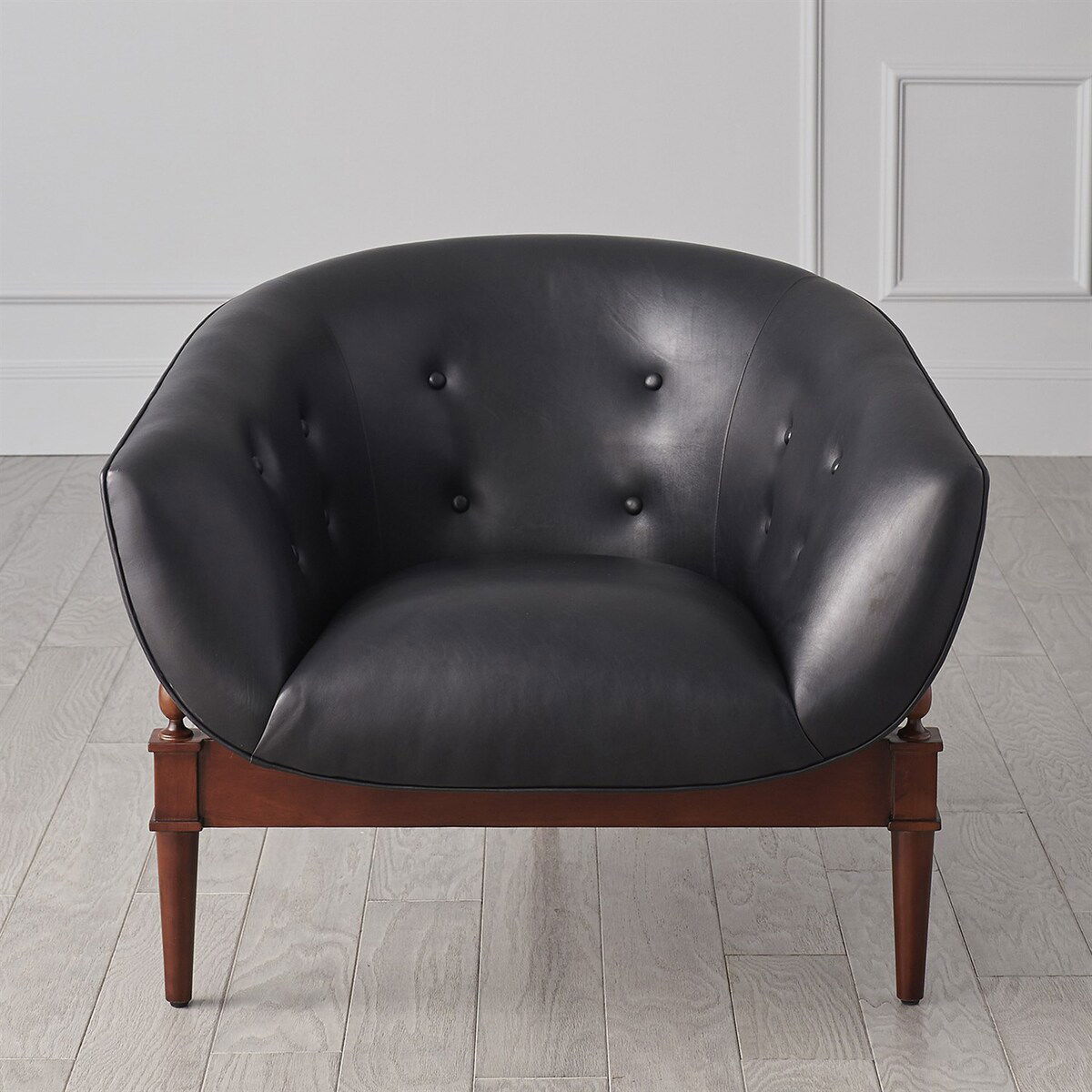 Moni Chair-Black Marbled Leather large image 