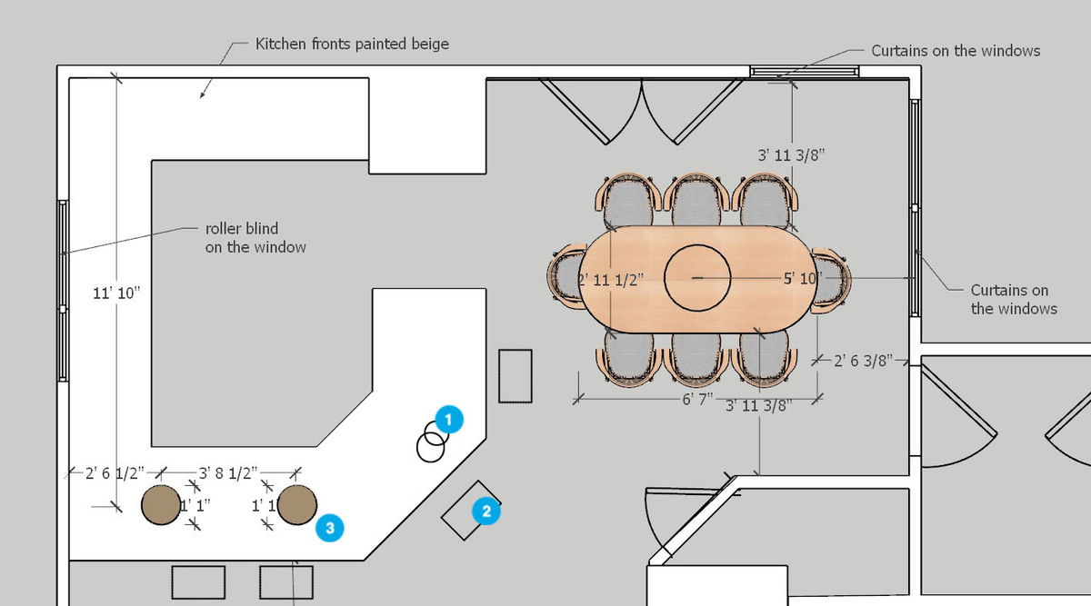 Online Designer Kitchen Floorplan