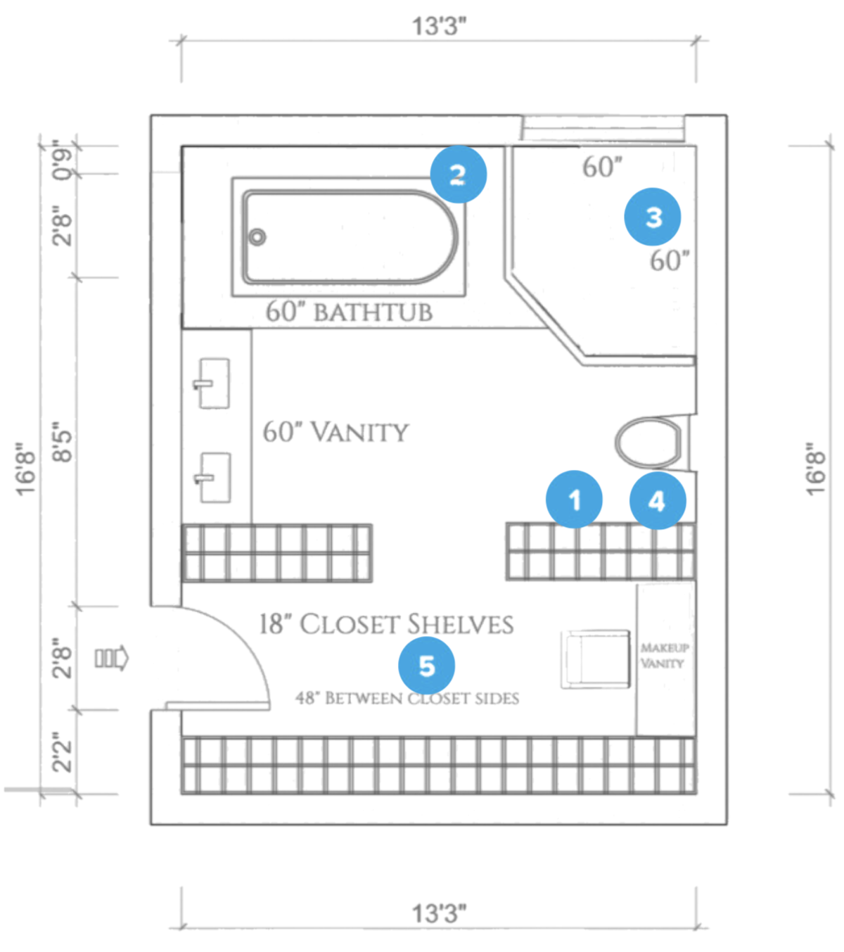 Online Designer Bathroom Floorplan