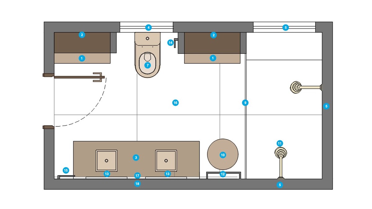 Online Designer Bathroom Floorplan
