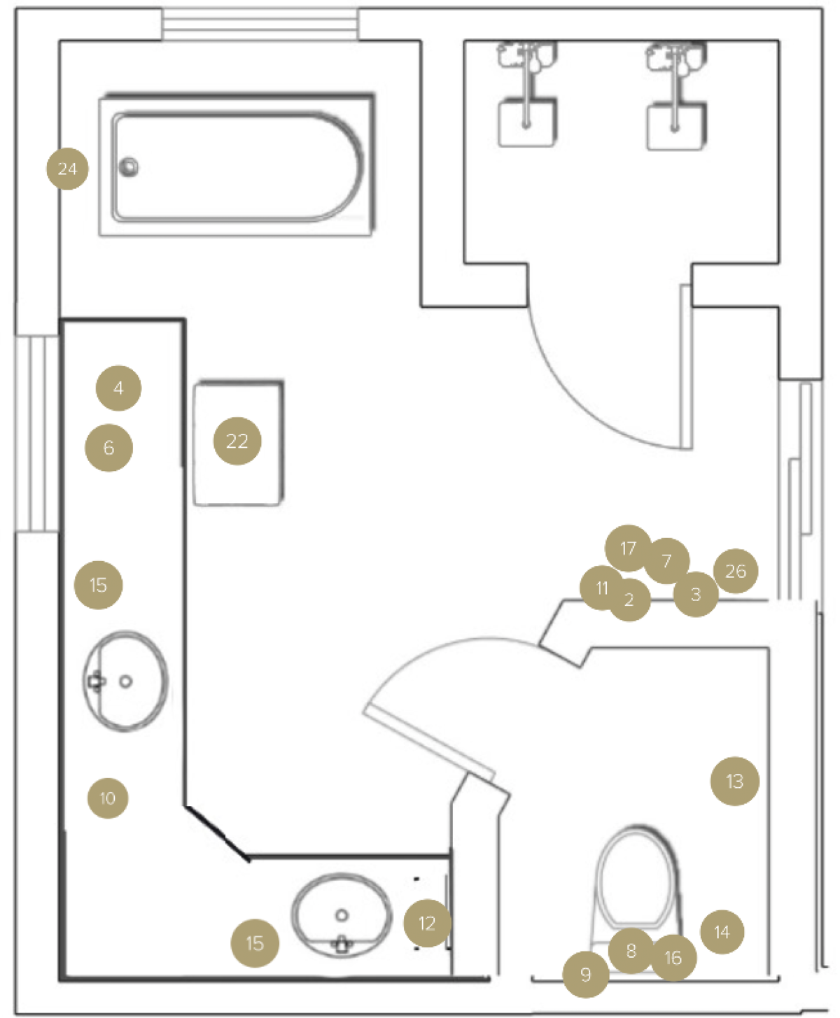 Online Designer Bathroom Floorplan