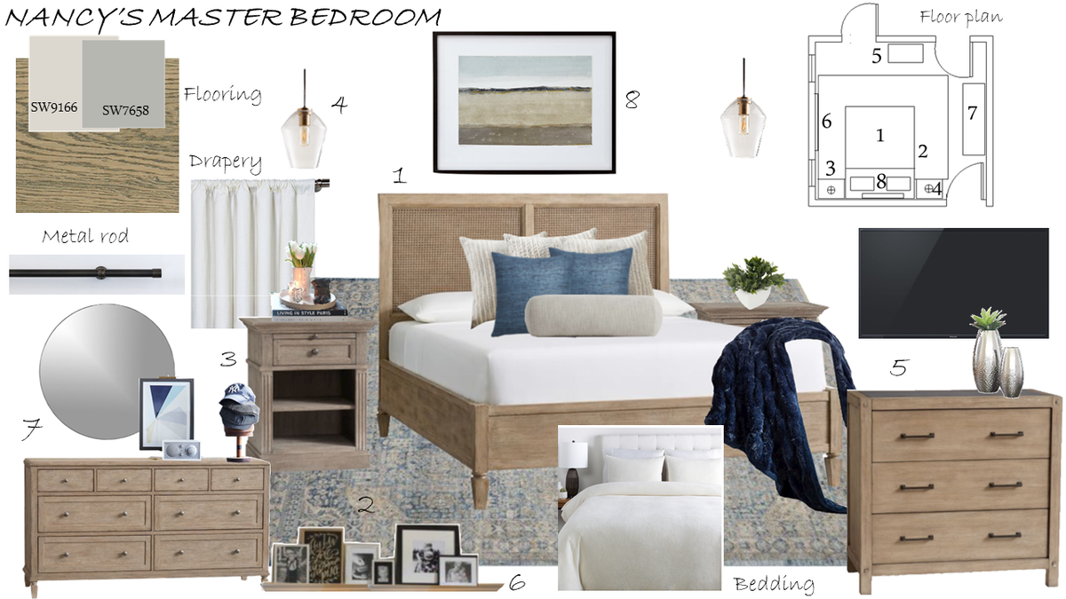 Warm & Colorful Boho Bedroom Interior Design Eda B. Moodboard 2 thumb