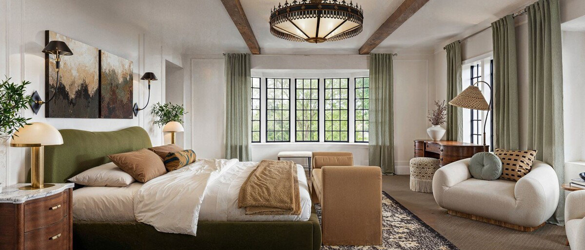 Modern Tudor Primary Bedroom | Decorilla