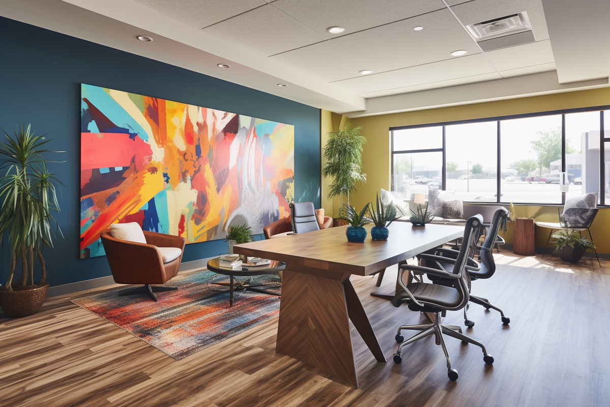 Artistic Modern Open Floor Business Interior Design 
