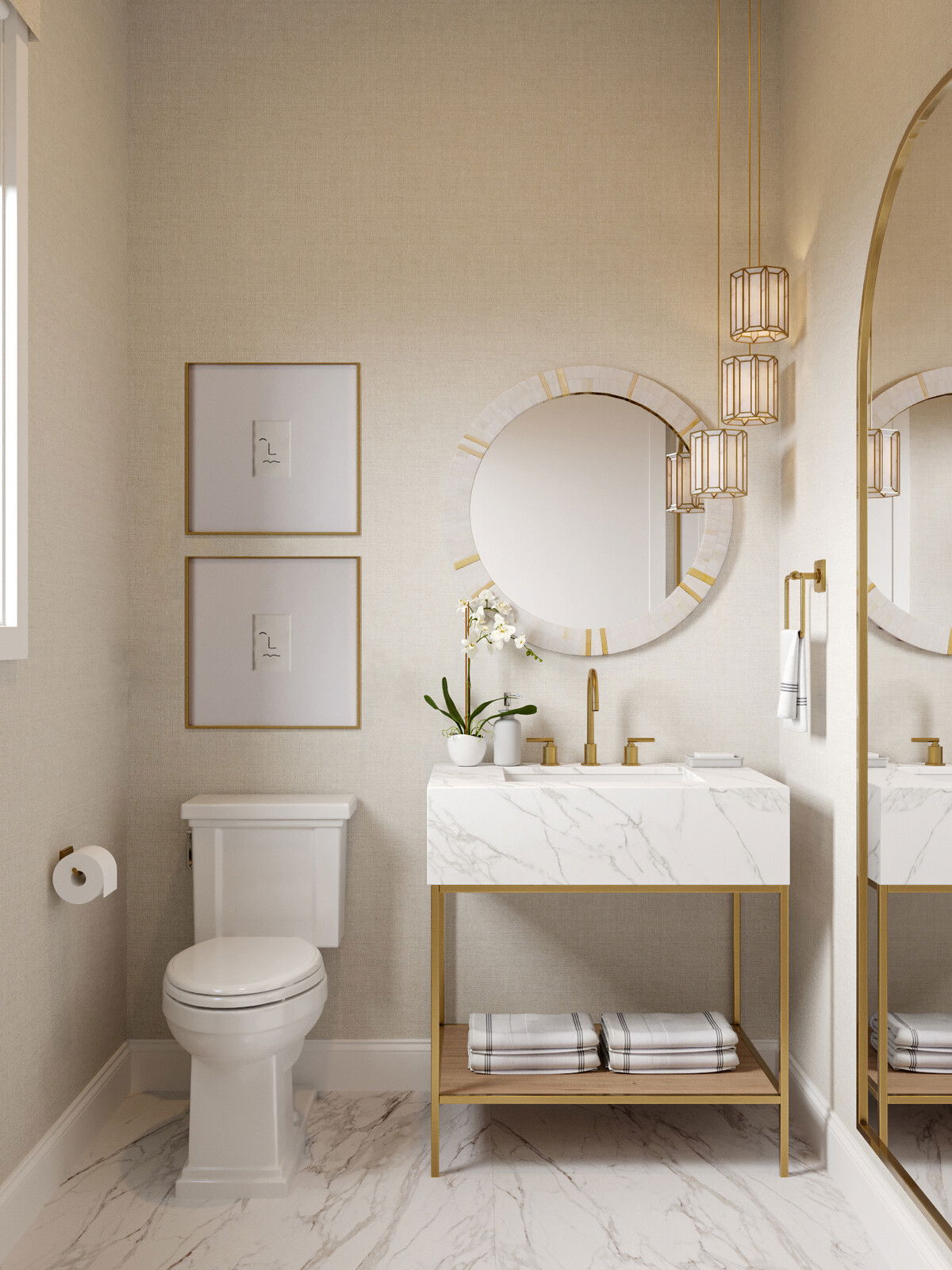 Renderizado de Interiores Modernos y Elevados para un Hogar Nuevo
