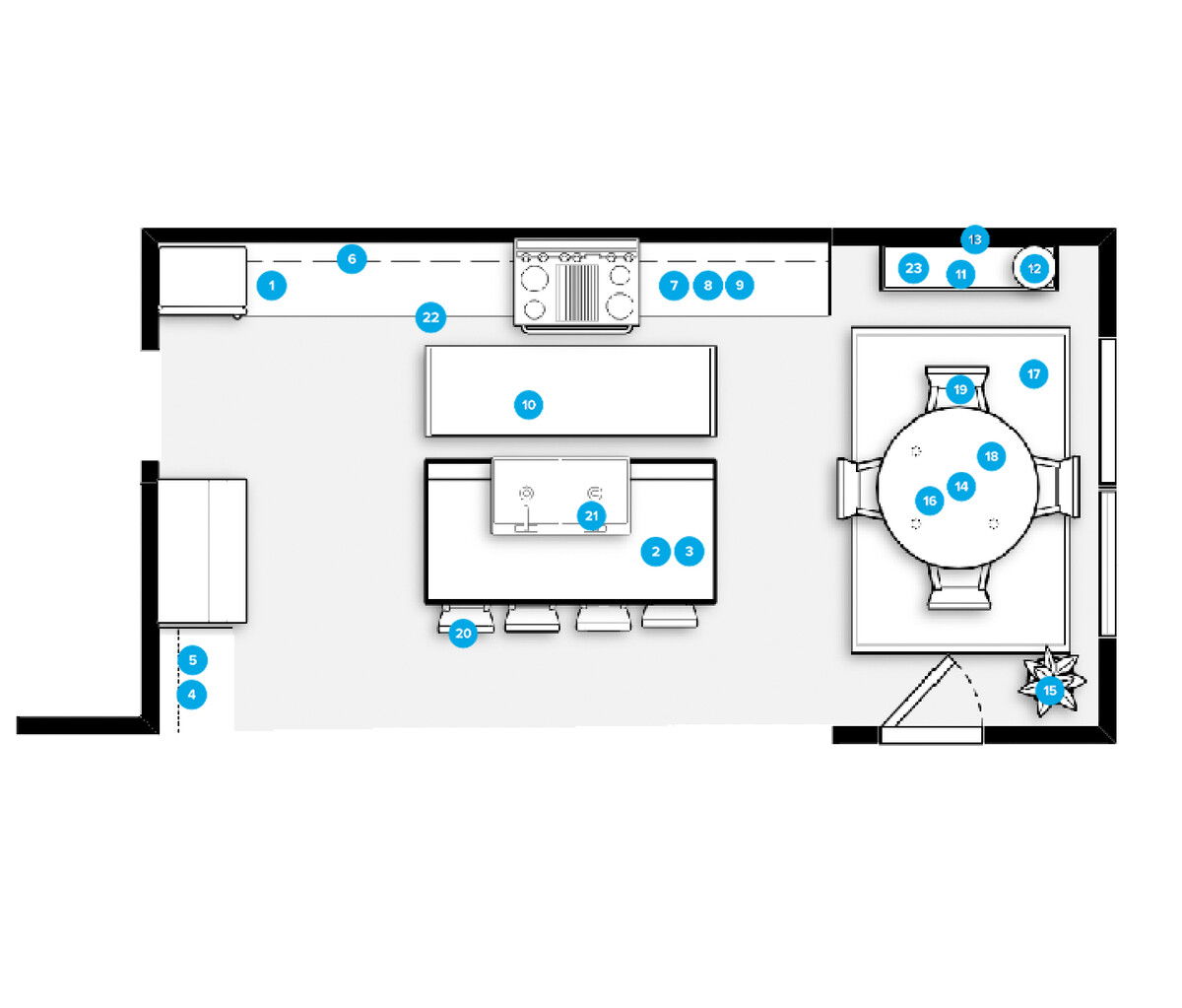 Online Designer Kitchen Floorplan