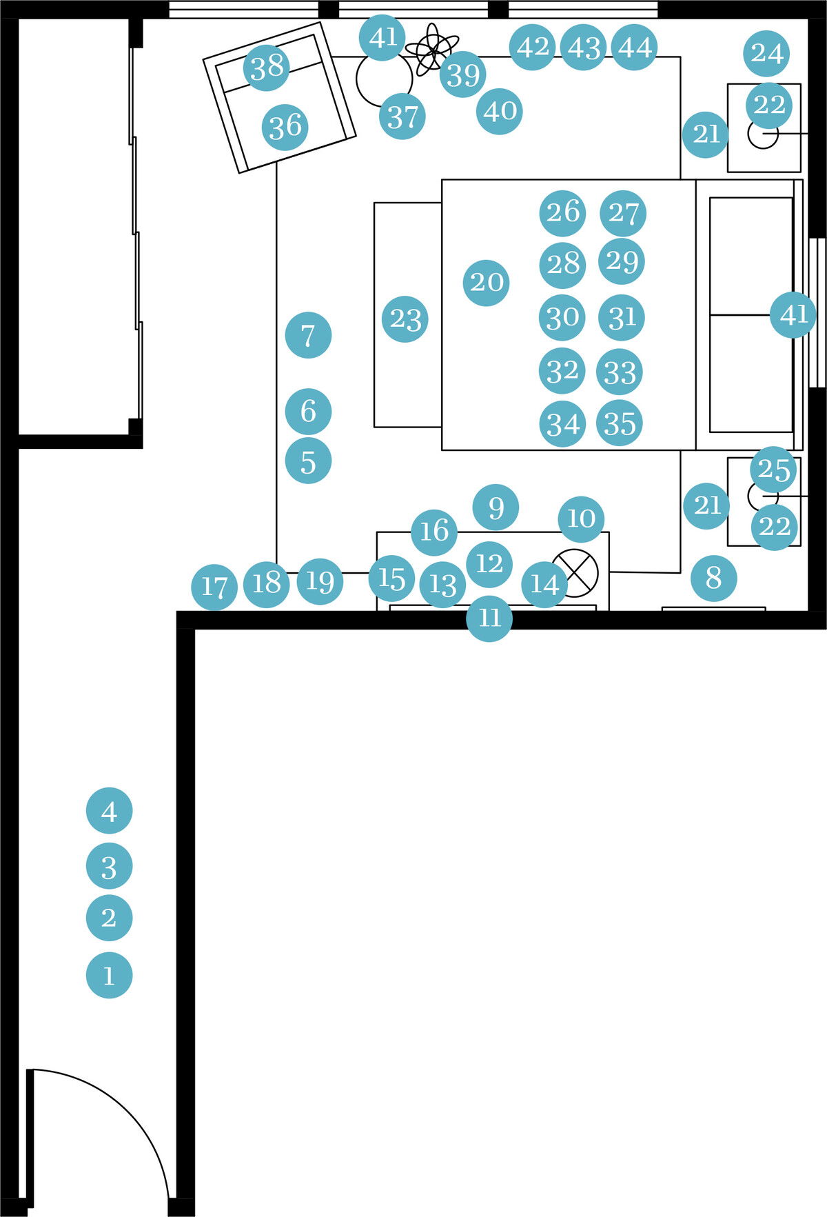 Plano del Dormitorio del Diseñador en Línea