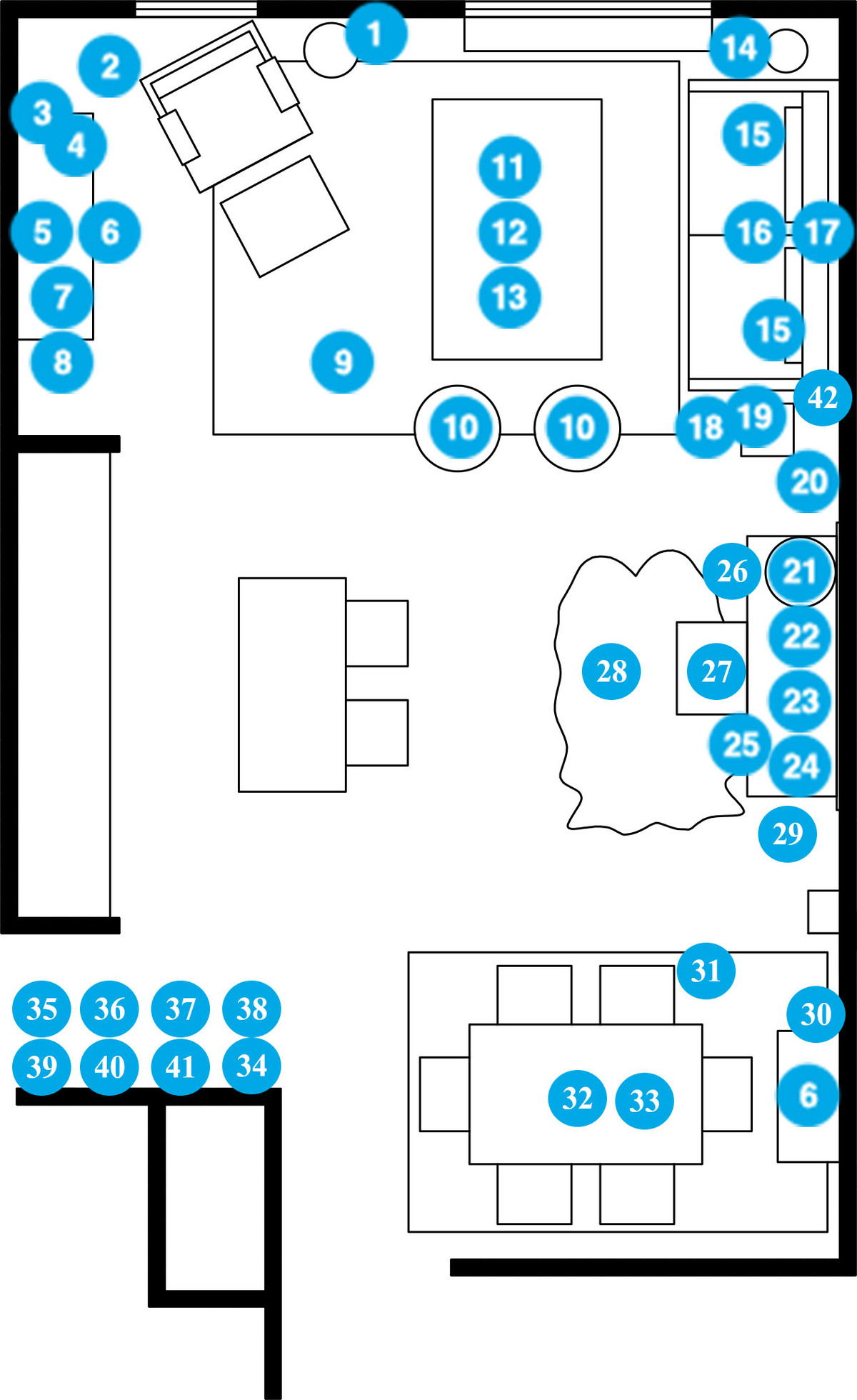 Online Designer Living Room Floorplan