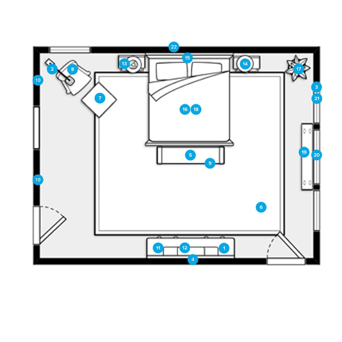 Online Designer Bedroom Floorplan