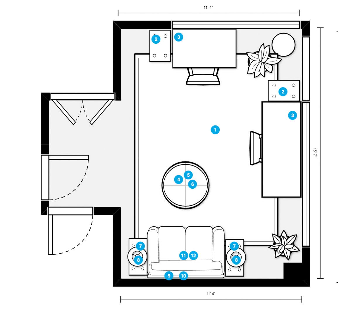 Plano del Dormitorio del Diseñador en Línea