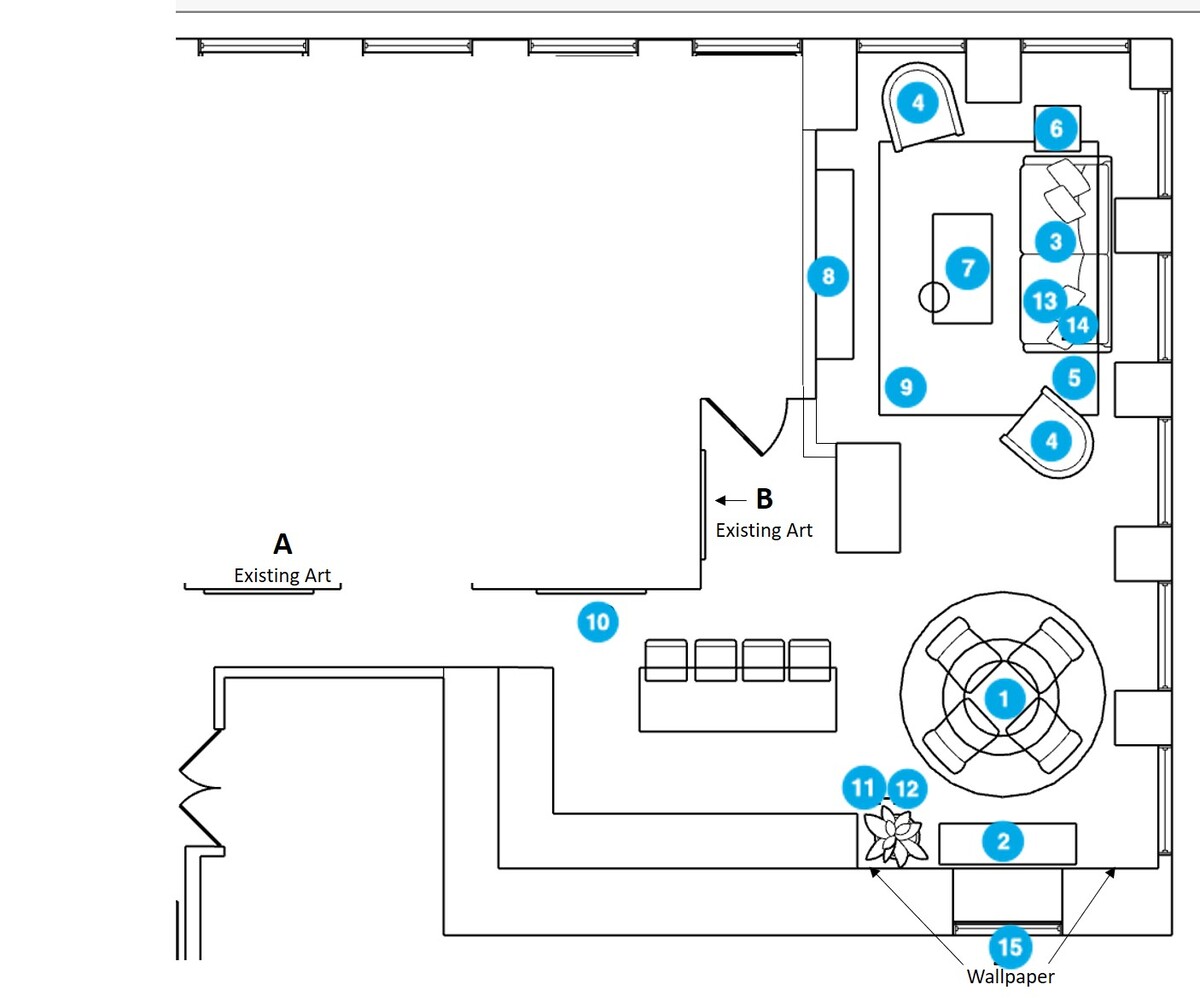 Online Designer Combined Living/Dining Floorplan