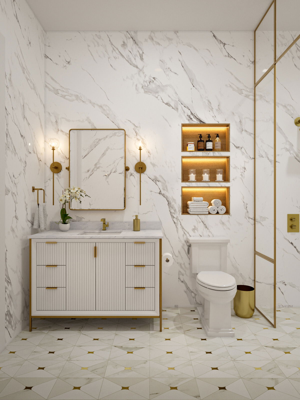 Online Designer Bathroom 3D Model 1