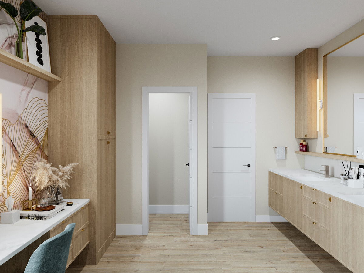 Contemporary Bathroom with Bold Wallpapers