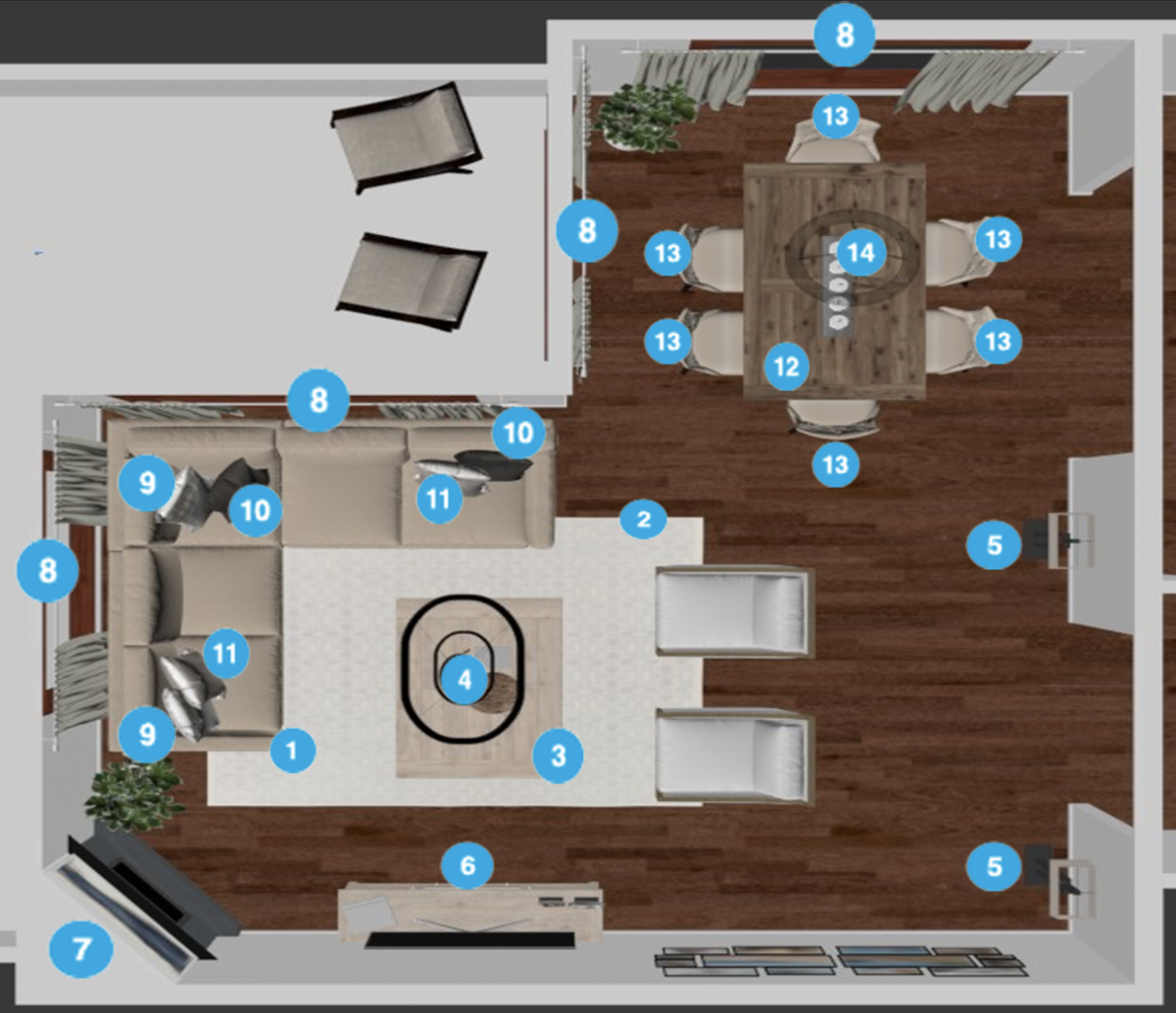Plano de Sala-Comedor del Diseñador en Línea