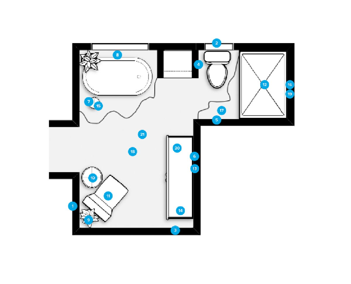 Online Designer Bathroom Floorplan