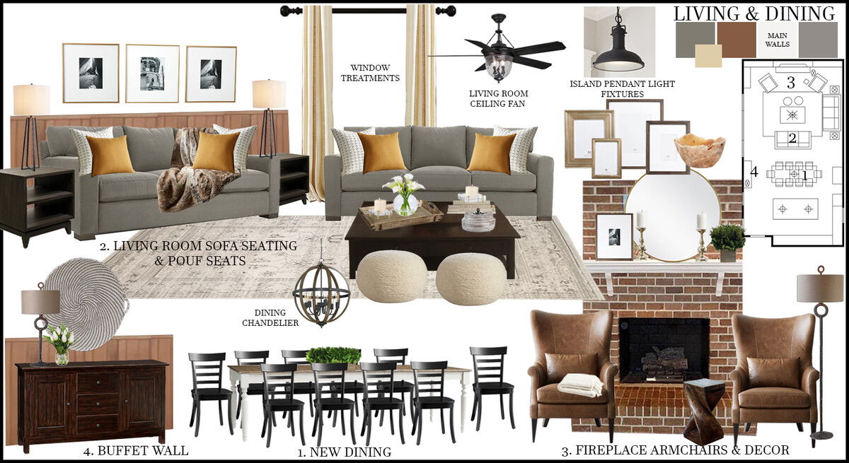 Online Designer Combined Living/Dining Interior Design Ideas