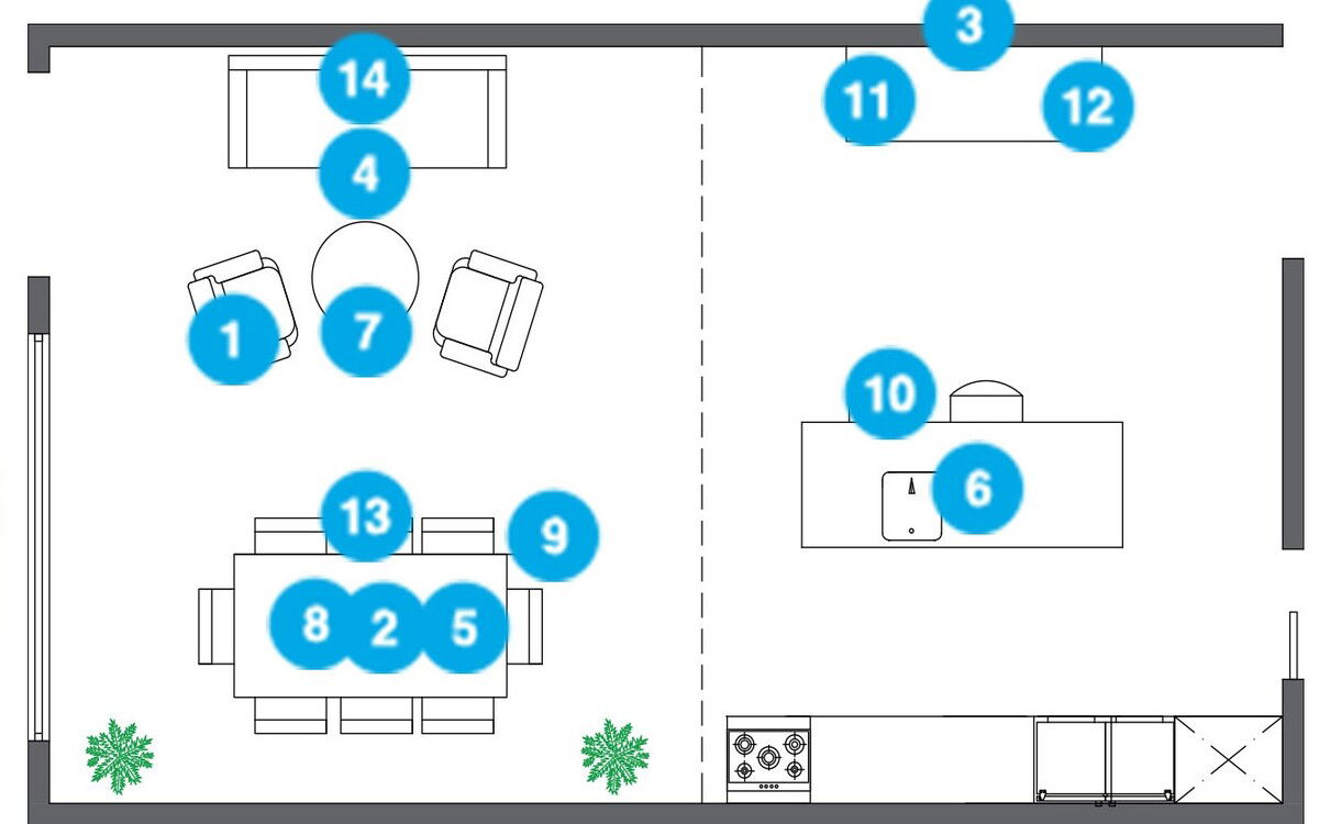 Online Designer Combined Living/Dining Floorplan