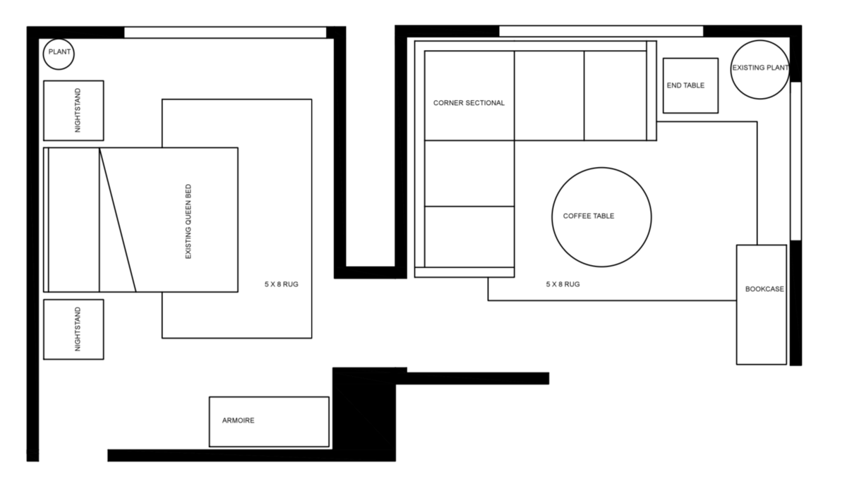 Online Designer Living Room Floorplan