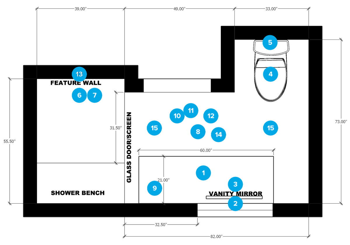 Online Designer Bathroom Floorplan