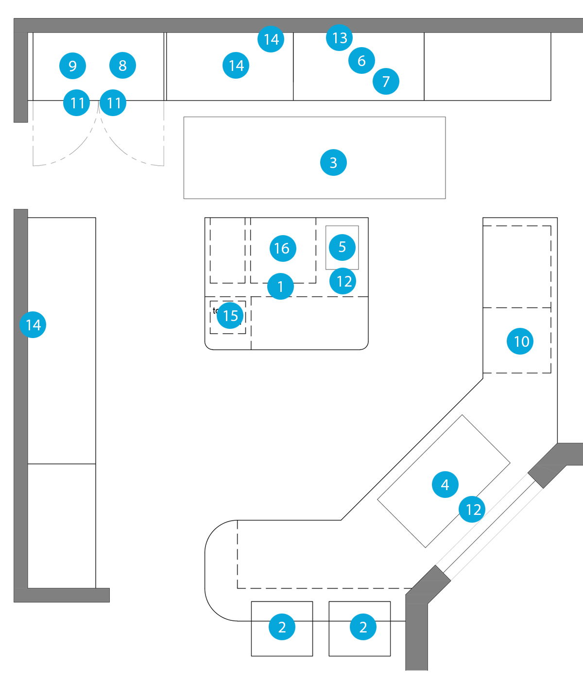 Online Designer Kitchen Floorplan
