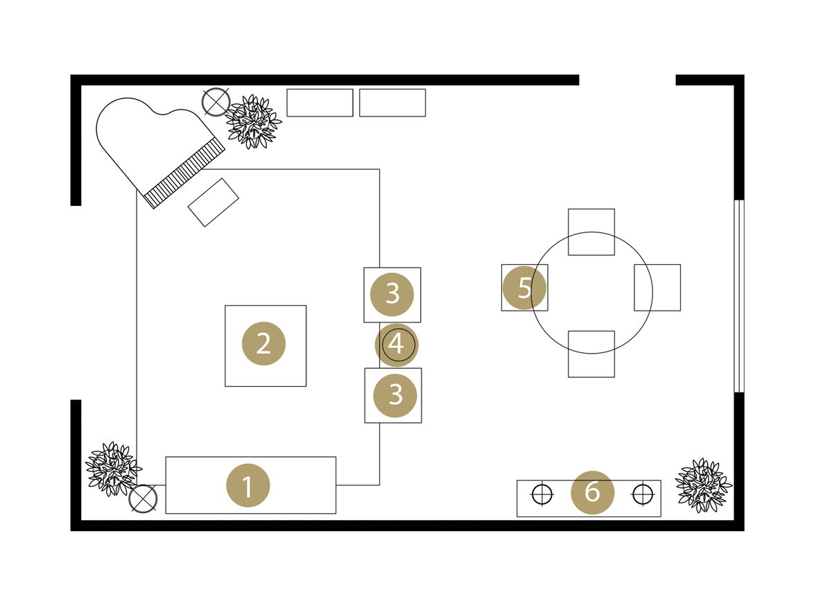 Online Designer Combined Living/Dining Floorplan
