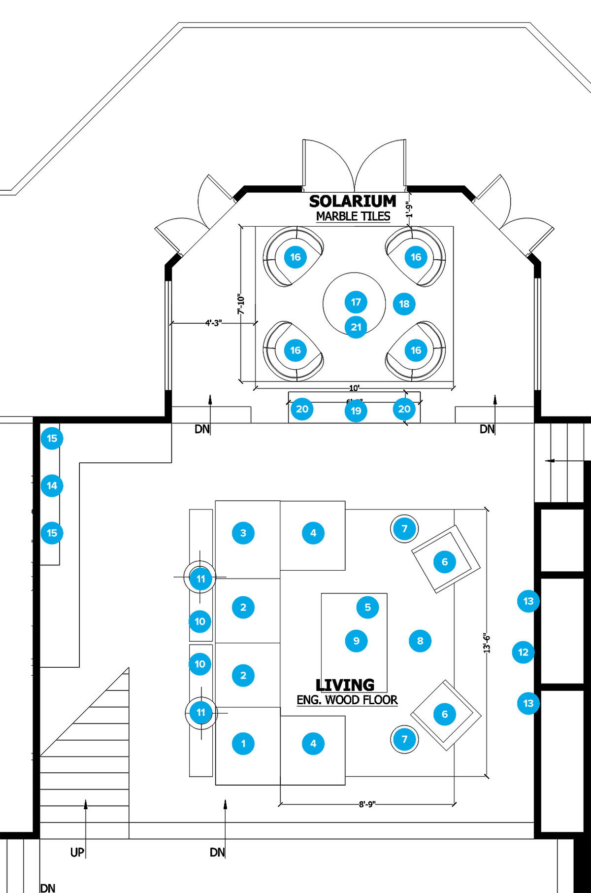 Online Designer Combined Living/Dining Floorplan