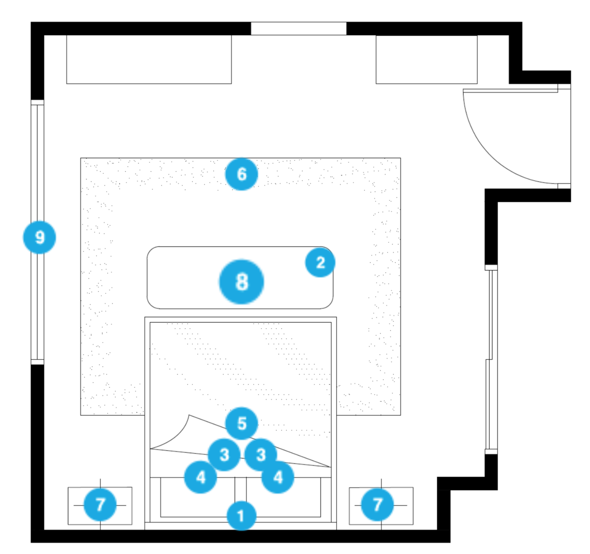 Online Designer Bedroom Floorplan