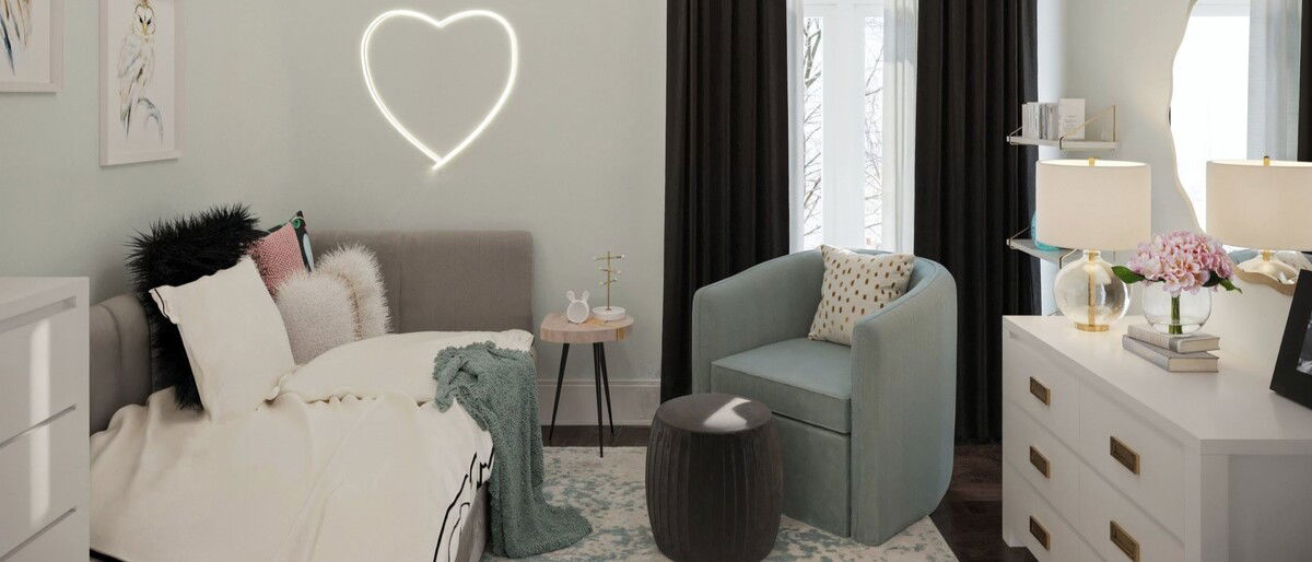 Modern Girl's Bedroom Interior Design | Decorilla