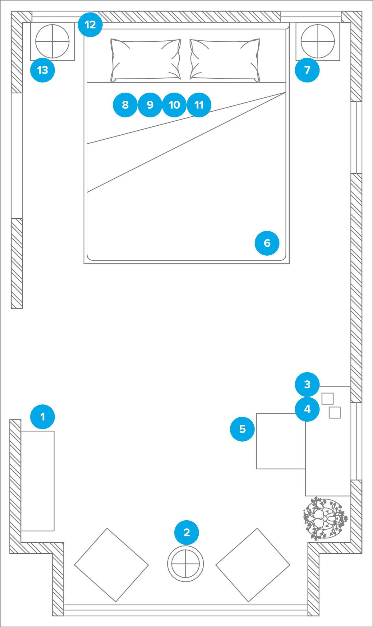 Plano del Dormitorio del Diseñador en Línea