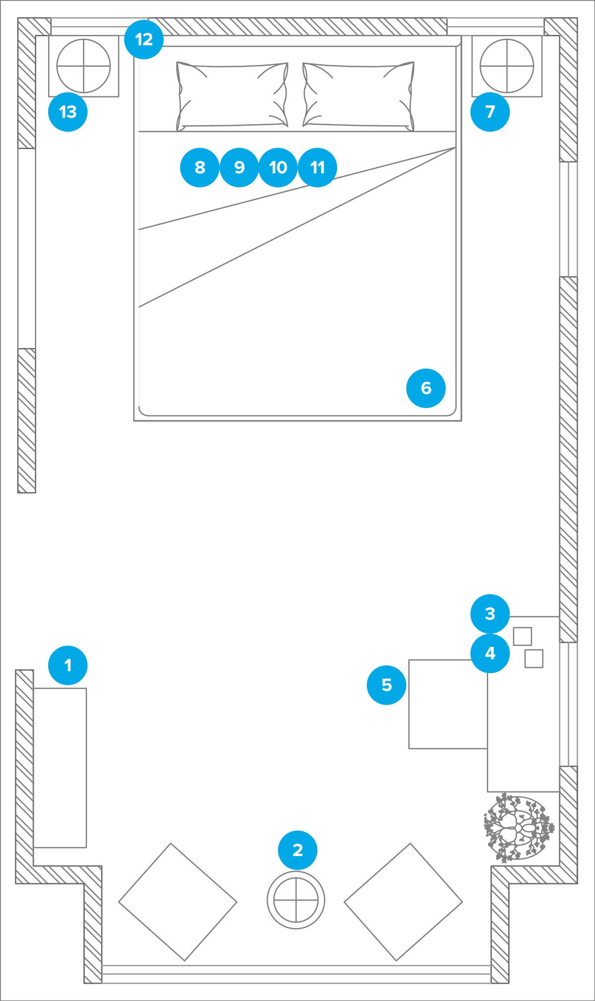 Online Designer Bedroom Floorplan