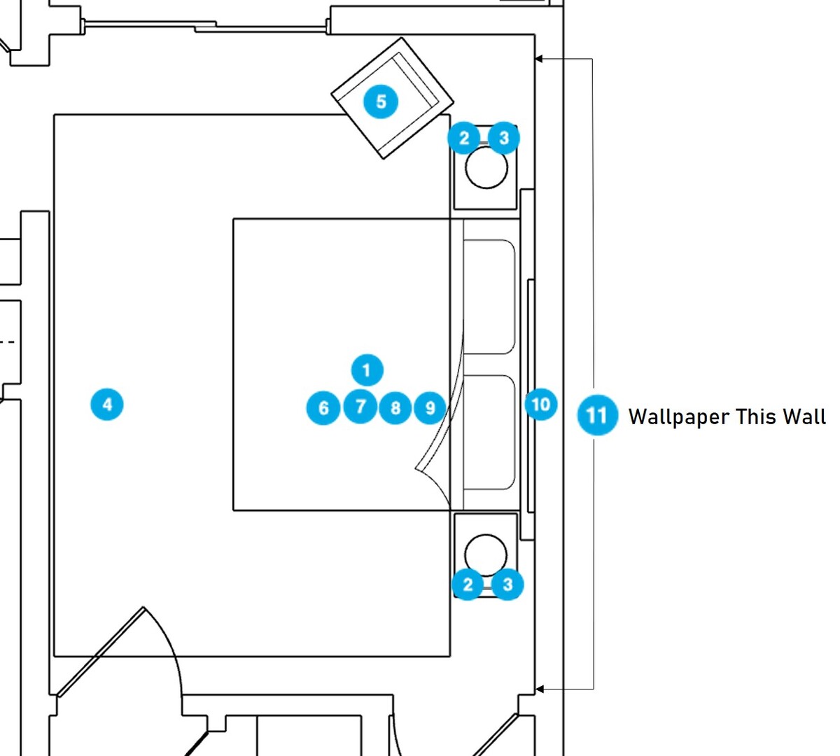 Plano del Dormitorio del Diseñador en Línea