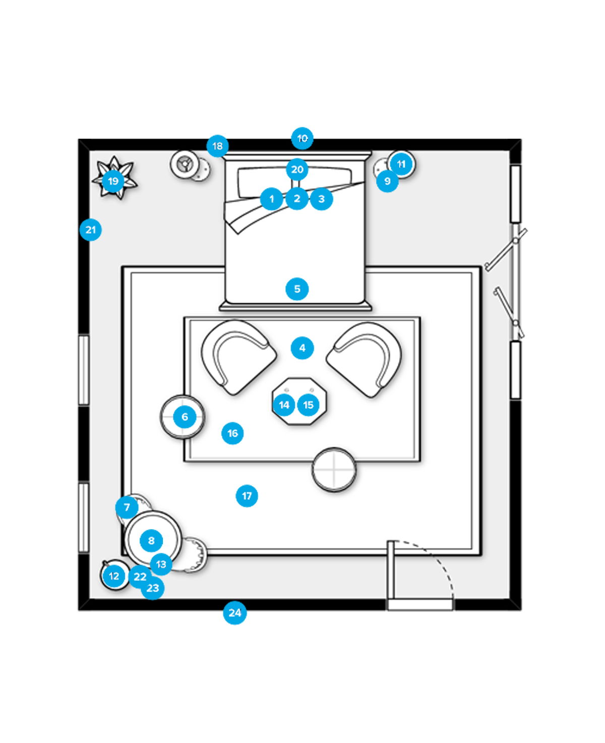 Online Designer Bedroom Floorplan