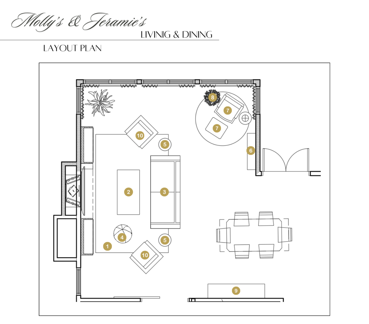 Online Designer Combined Living/Dining Floorplan