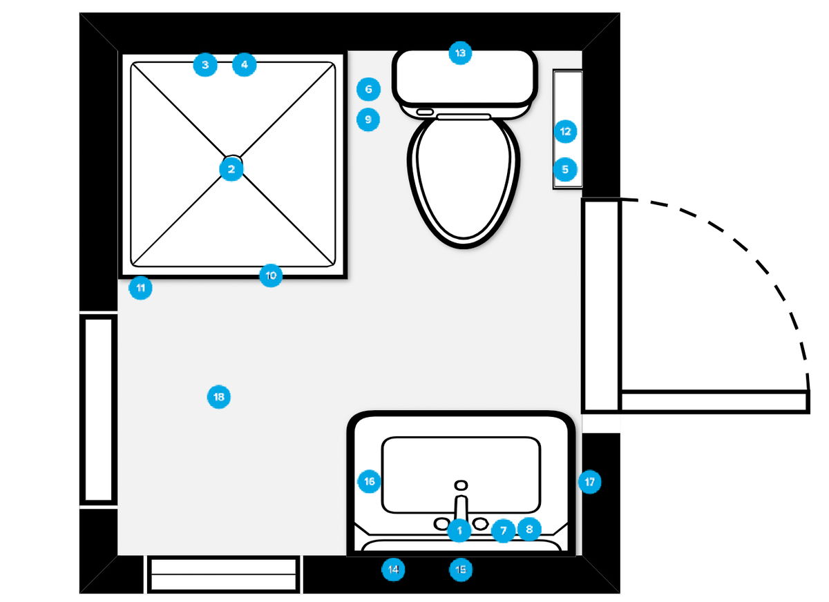 Online Designer Bathroom Floorplan