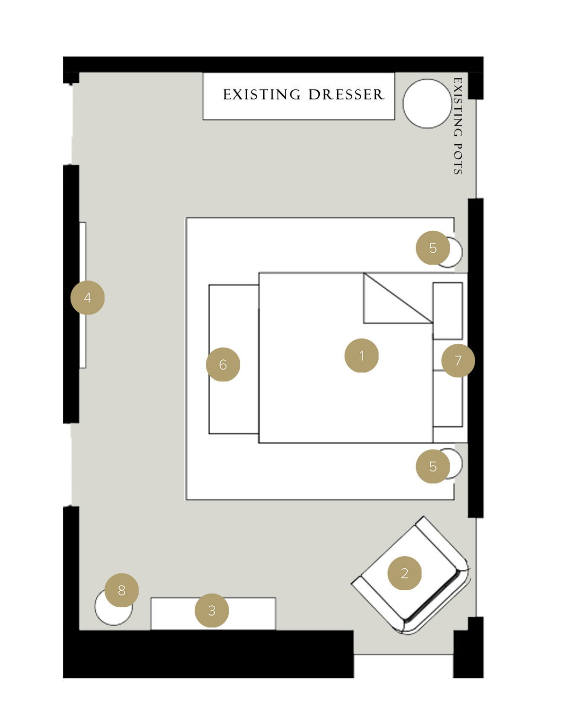 Plano del Dormitorio del Diseñador en Línea