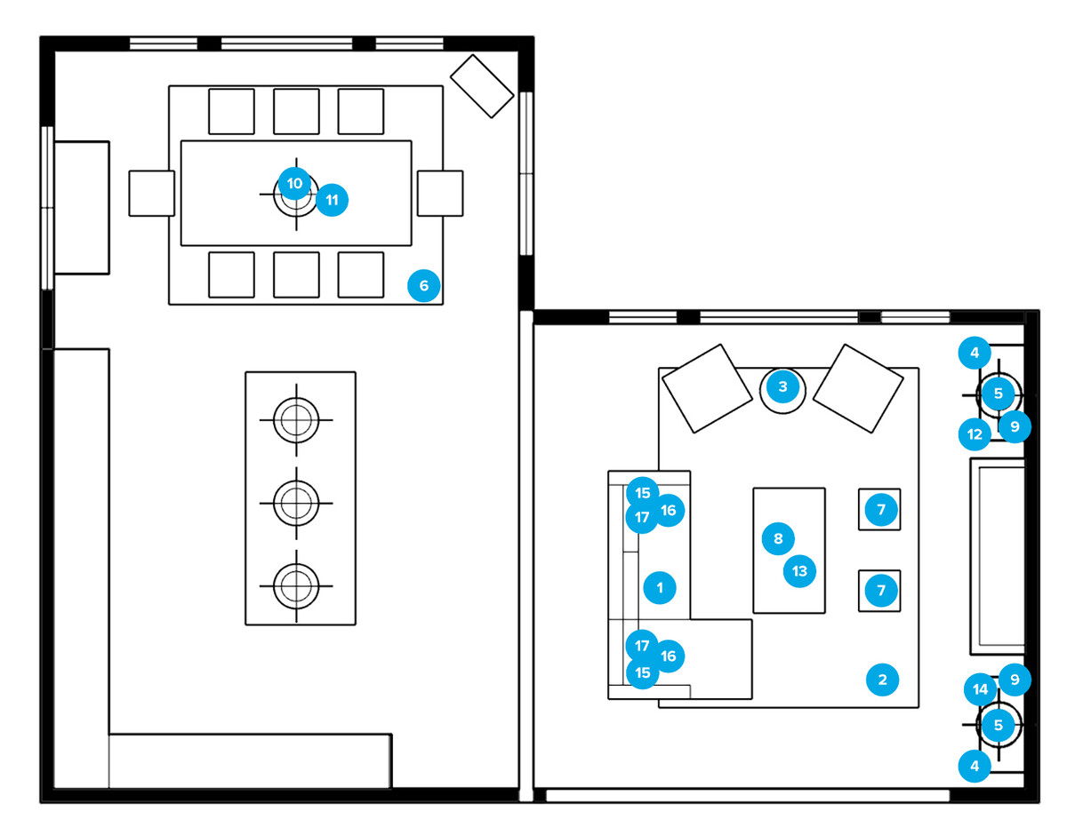 Online Designer Combined Living/Dining Floorplan