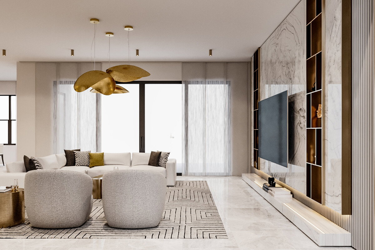Diseñadores de interiores en línea de combinación de Salón de Estar y Comedor 3