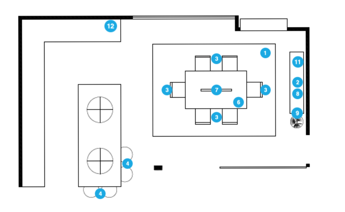 Online Designer Dining Room Floorplan