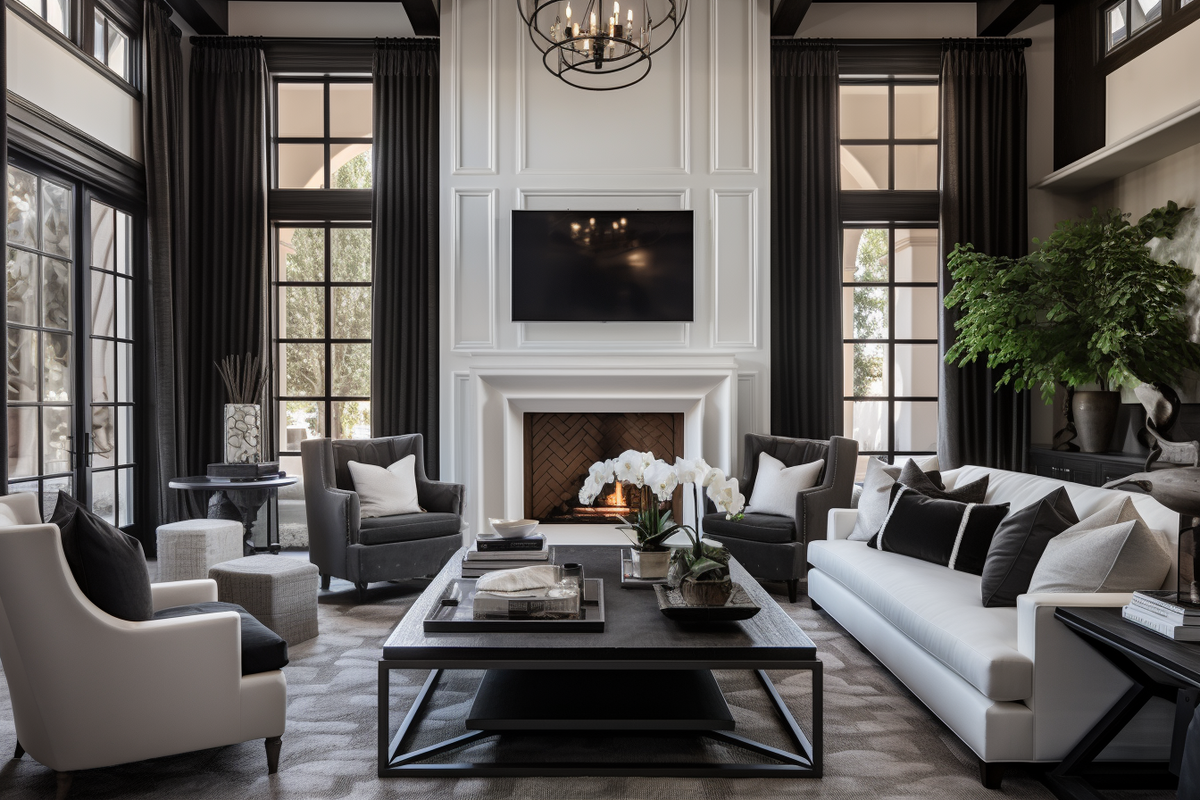 Black and White Living Room Renovation 