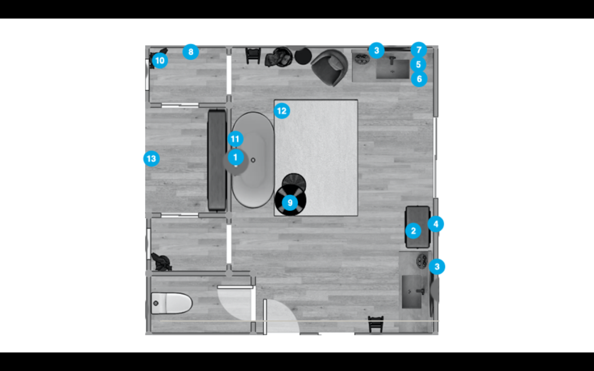 Online Designer Bathroom Floorplan