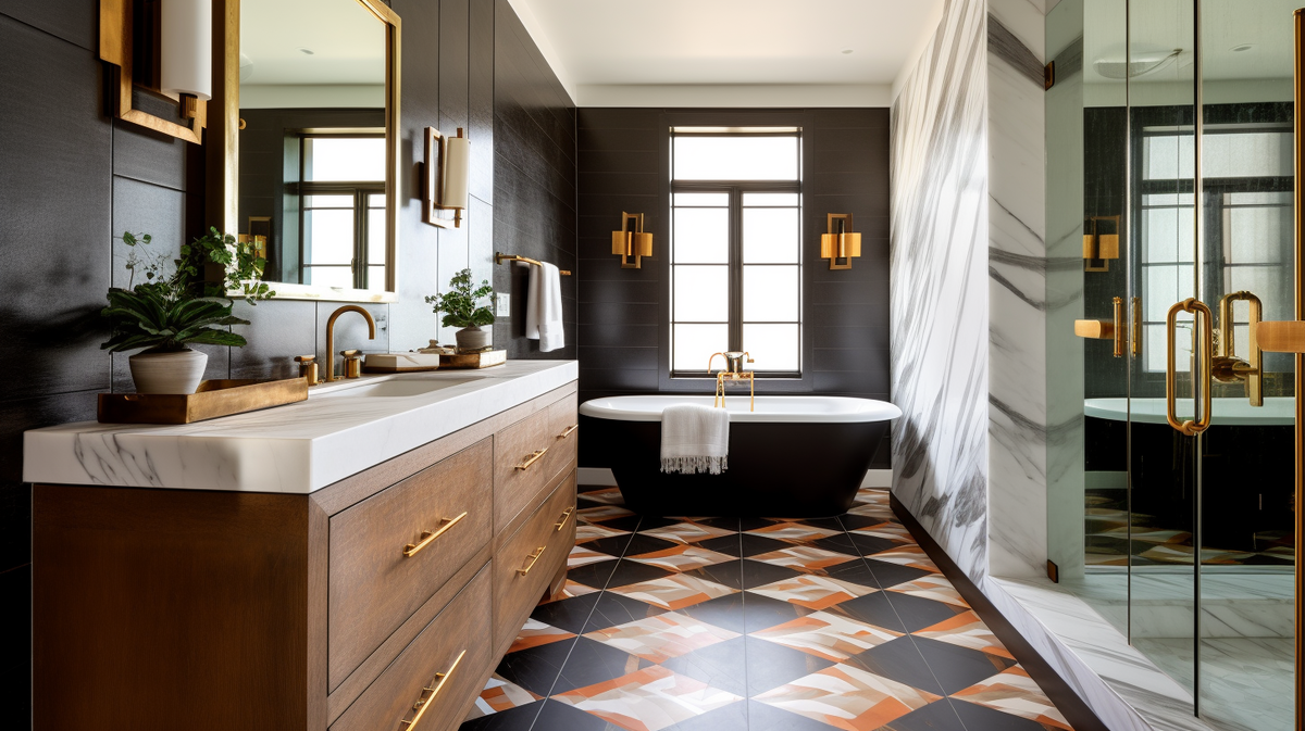 Glamorous and Bold Bathroom Renovation