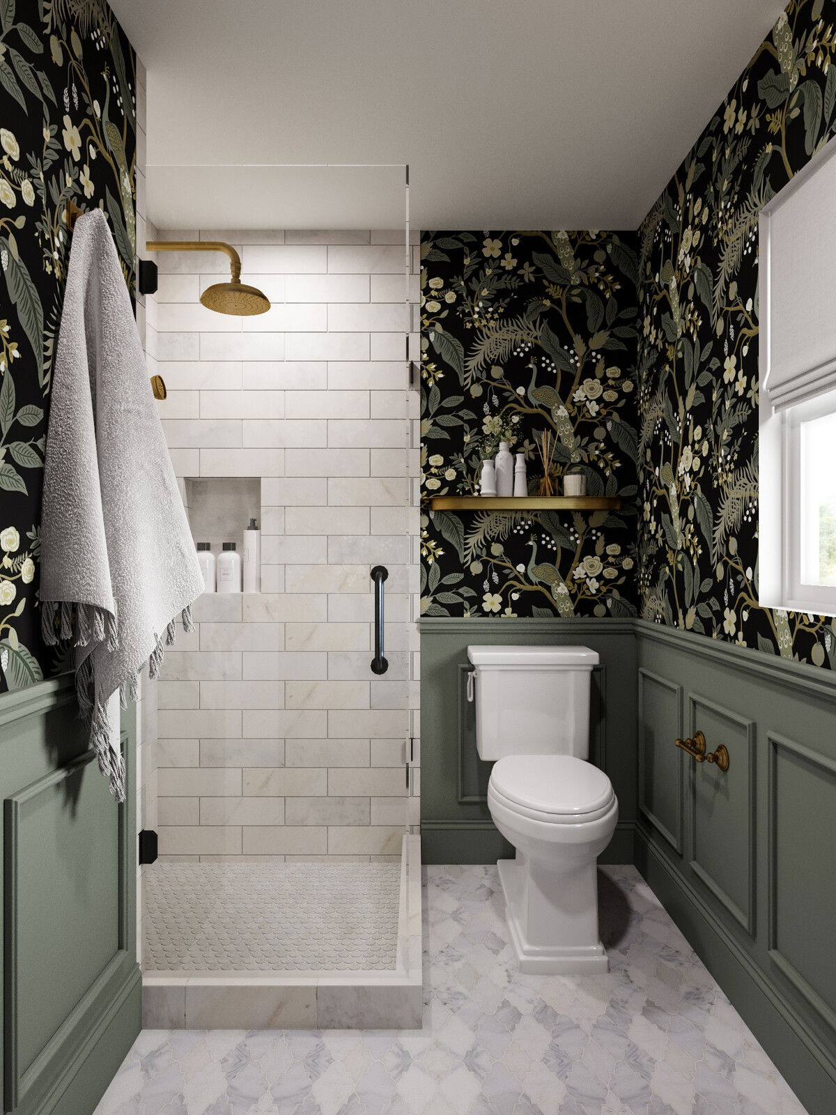 Rich & Dramatic Guest Bathroom